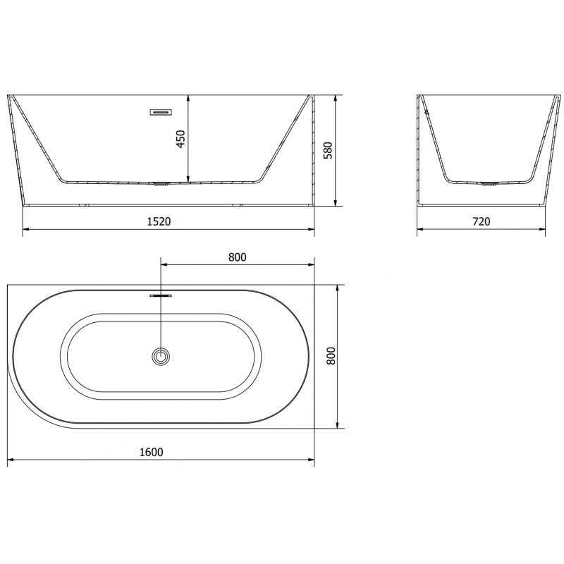 Mexen Mia voľne stojaca rohová vaňa pravá 160 x 80 cm, biela, prepad brúsený nikel - 52691608000P-97