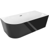 Mexen Mia voľne stojaca rohová pravá vaňa 160 x 80 cm, biela/čierna, prepad gun metal - 52691608075P-95