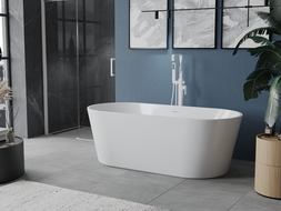 Mexen Luna voľne stojaca vaňa 140 x 75 cm, biela, biely prepad - 52031407500-20