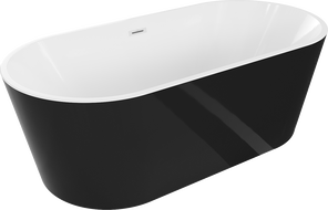 Mexen Luna voľne stojaca vaňa 140 x 75 cm, biela/čierna, biely prepad - 52031407575-20