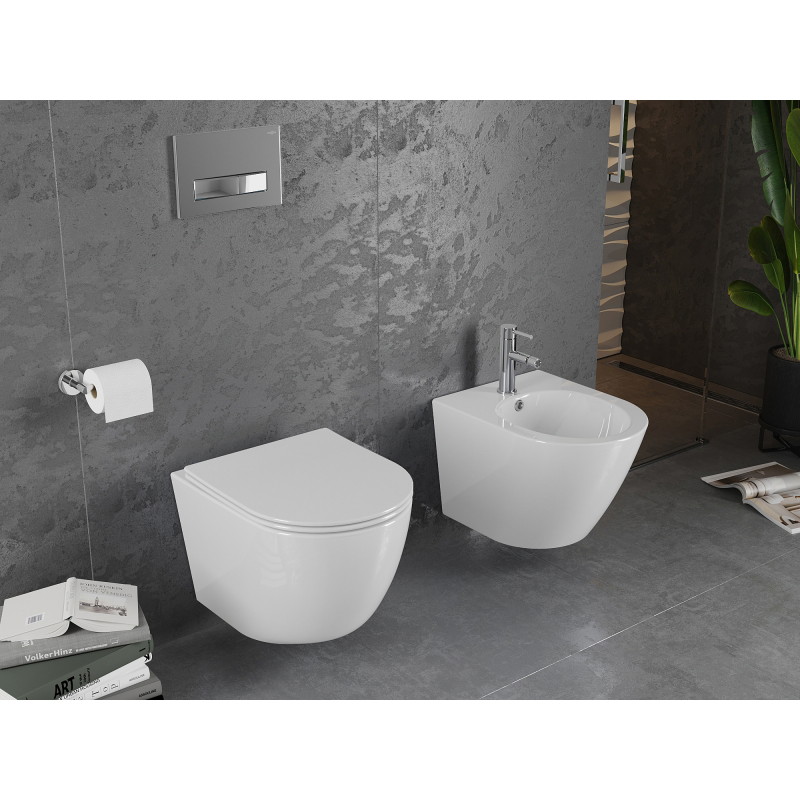 Mexen Lena wc misa Rimless s pomaly zatvárajúcim sa sedadlom slim, duroplast, biela lesk - 30220400