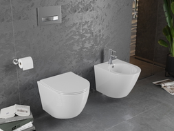 Mexen Lena wc misa Rimless s pomaly zatvárajúcim sa sedadlom slim, duroplast, biela lesk - 30220400