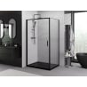 Mexen Exo sprchový kút s otváracími dverami 90 x 75 cm, transparentný, čierny - 817-090-075-70-00