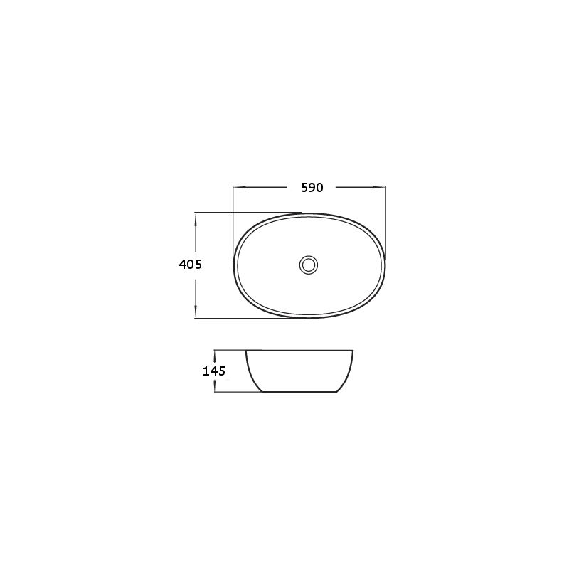 Mexen Viki umývadlo na dosku 59 x 40 cm, čierny lesk - 21056070