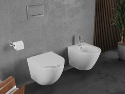 Mexen Lena WC misa Rimless Tornado so sedadlom s pomalým uzatváraním slim, duroplast, biely lesk - 30220300T