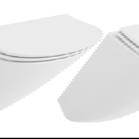 Mexen Lena WC misa Rimless Tornado so sedadlom so spomaleným zatváraním slim, duroplast, biely lesk - 30220400T