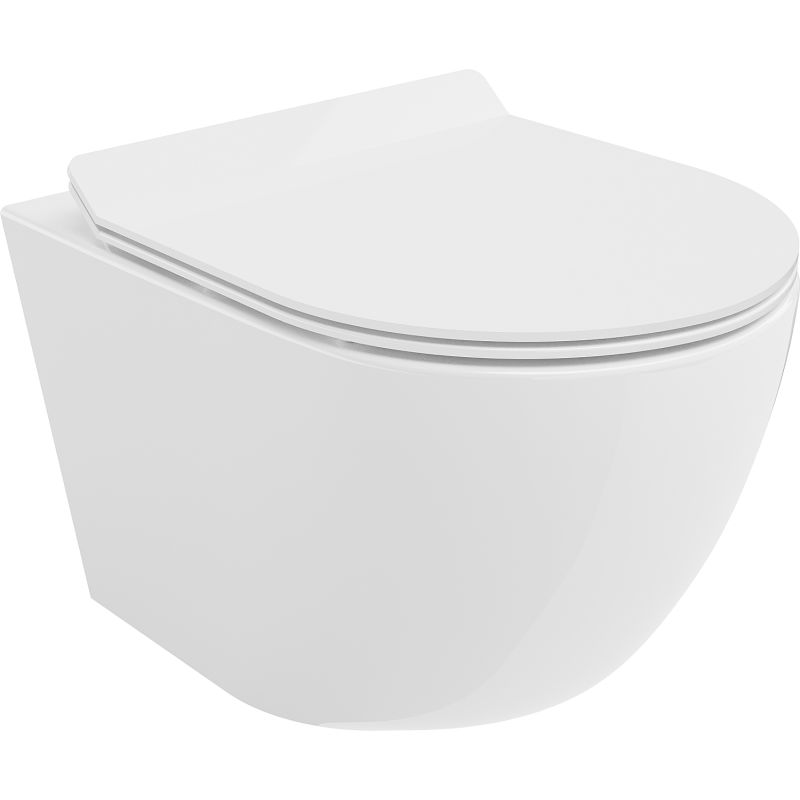 Mexen Lena WC misa Rimless Tornado so sedadlom s pomalým zatváraním slim, duroplast, biela lesk - 30224000T