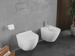 Mexen Lena WC misa Rimless Tornado so sedadlom s pomalým zatváraním slim, duroplast, biela lesk - 30224000T