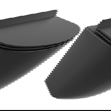 Mexen Lena WC misa Rimless Tornado so sedadlom s pomalým zatváraním slim, duroplast, čierna matná - 30220185T