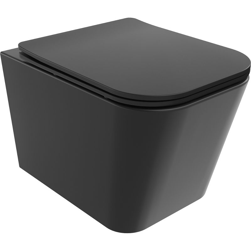 Mexen Teo WC misa Rimless Tornado s doskou s tichým zatváraním slim, duroplast, čierna mat - 30850685T