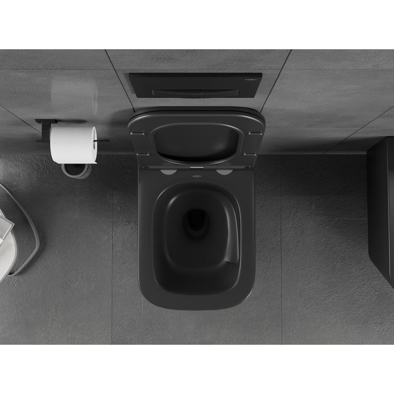 Mexen Teo WC misa Rimless Tornado s pomaly klesajúcim sedadlom slim, duroplast, čierna matná - 30850685T