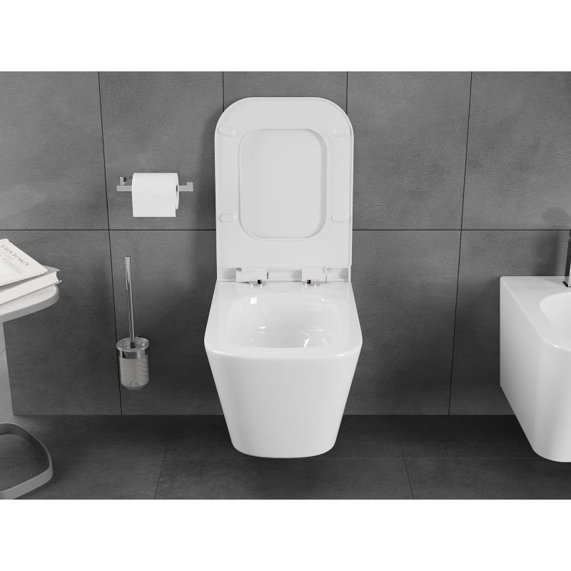 Mexen Teo WC misa Rimless Tornado so sedadlom so spomaleným zatváraním slim, duroplast, biela lesk - 30850700T