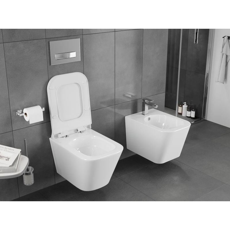 Mexen Teo WC misa Rimless Tornado so sedadlom so spomaleným zatváraním slim, duroplast, biela lesk - 30850700T