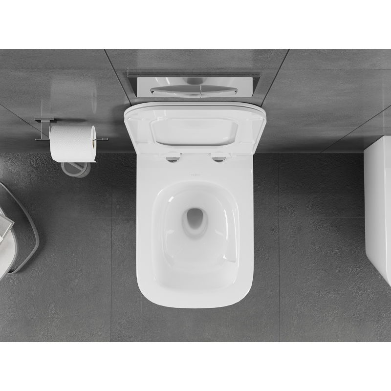 Mexen Teo WC misa Rimless Tornado so sedadlom so spomaleným zatváraním slim, duroplast, biela lesk - 30850700T