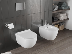 Mexen Carmen WC misa Rimless Tornado so sedadlom s pomalým sklápacie slim, duroplast, biela lesklá - 30880100T
