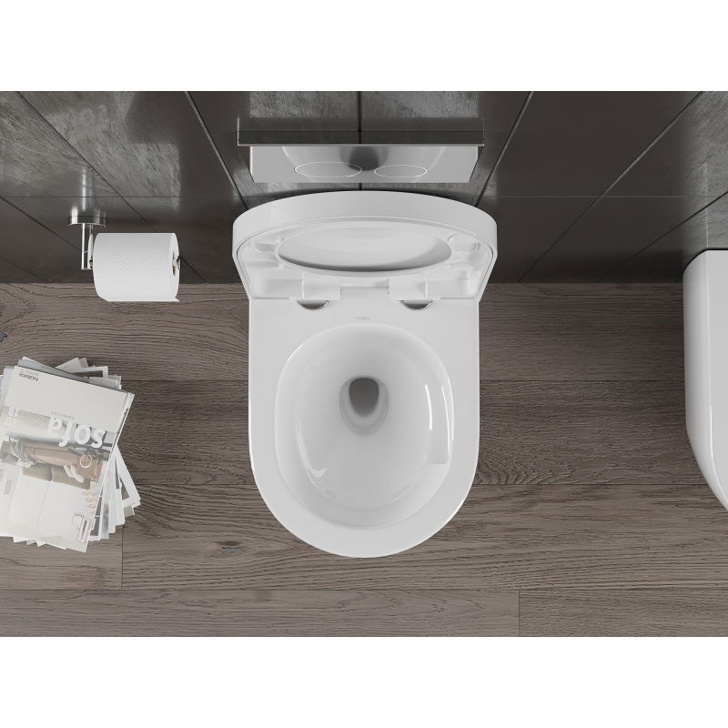 Mexen Carmen WC miska Rimless Tornado s tvrdým pomaly padajúcim sedadlom, duroplast, lesklá biela - 30880200T
