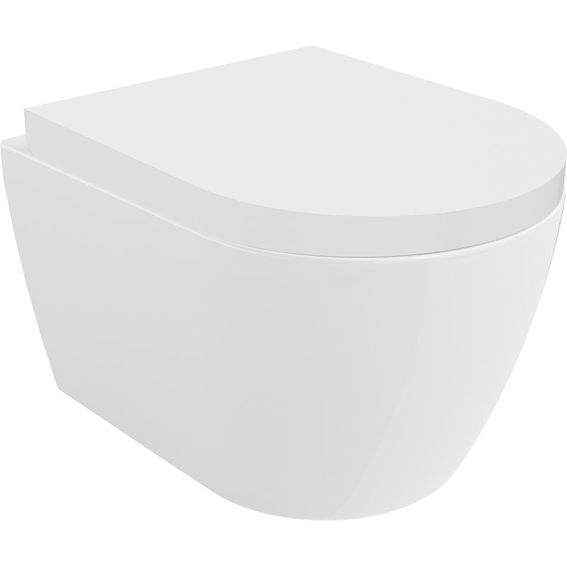Mexen Carmen misa wc Rimless Tornado so sedadlom s pomalým zatváraním tvrdým, duroplast, biely lesk - 30880200T