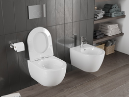 Mexen Carmen WC misa Rimless Tornado so sedadlom s pomalým zatváraním slim, duroplast, biely lesk - 30880300T