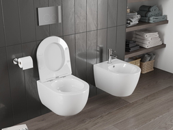 Mexen Carmen WC miska Rimless Tornado so spomaľujúcim slim sedátkom, duroplast, biely lesk - 30880300T