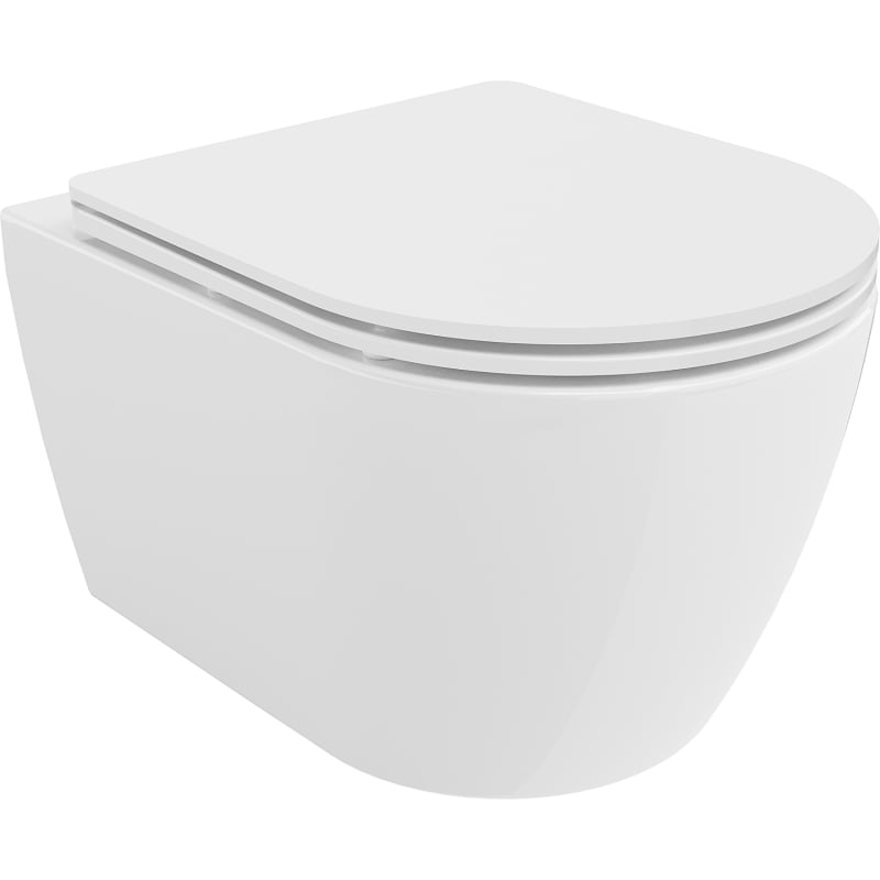 Mexen Carmen WC misa Rimless Tornado so sedadlom s pomalým zatváraním slim, duroplast, biely lesk - 30880300T