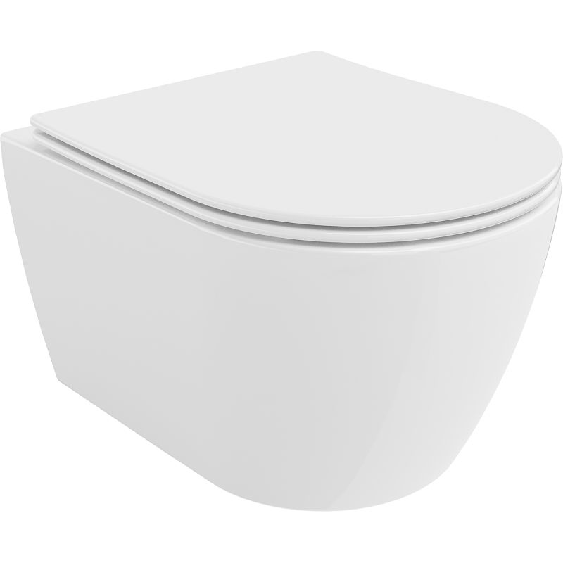 Mexen Carmen WC misa Rimless Tornado s pomaly sklopnou doskou slim, duroplast, biela lesklá - 30880400T