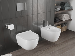 Mexen Carmen WC misa Rimless Tornado so sedadlom s pomalým zatváraním slim, duroplast, biely lesk - 30880500T