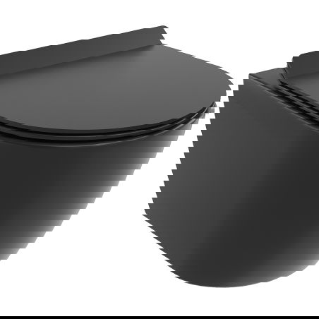 Mexen Carmen WC misa Rimless Tornado s WC doskou s pomalým zatváraním slim, duroplast, čierna matná - 30880185T