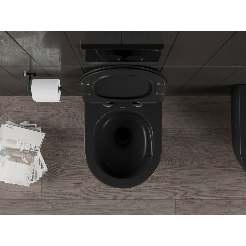 Mexen Carmen WC misa Rimless Tornado s pomaly padajúcim sedadlom slim, duroplast, čierna matná - 30880185T