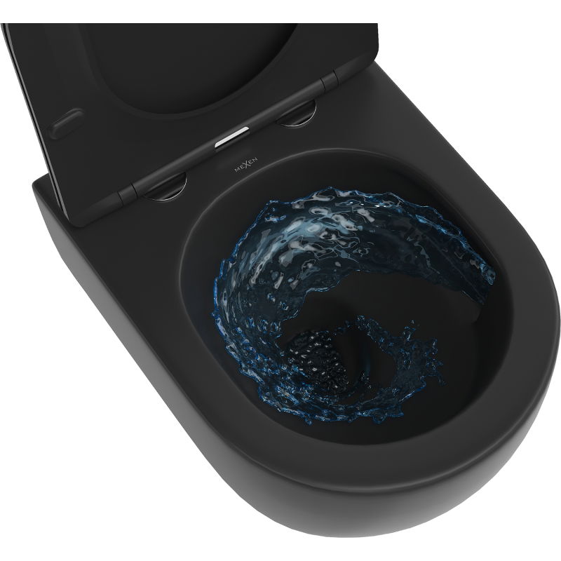 Mexen Carmen WC misa Rimless Tornado s pomaly padajúcim sedadlom slim, duroplast, čierna matná - 30880185T
