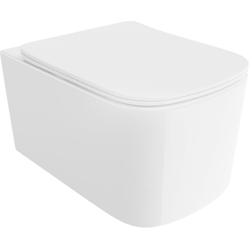 Mexen Vivo WC misa bez okraja Rimless Tornado s tenkým sedadlom, duroplast, biely lesk - 30610200T
