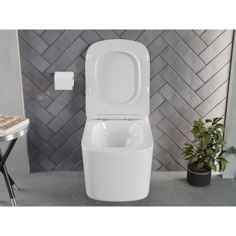 Mexen Vivo miska wc Rimless Tornado so sedadlom so systémom tichého zatvárania slim, duroplast, biely lesk - 30610200T