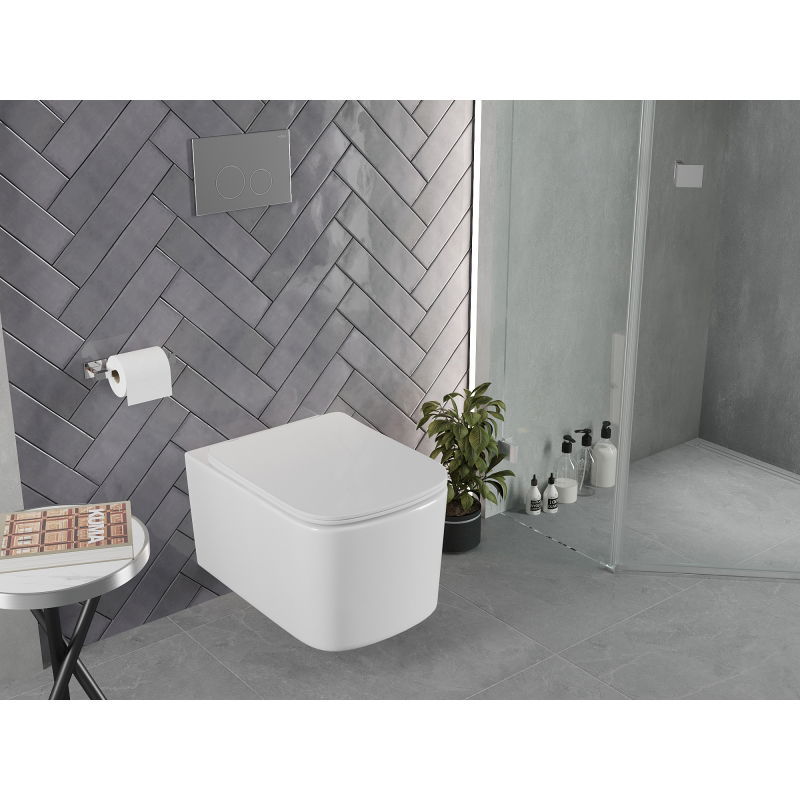 Mexen Vivo miska wc Rimless Tornado so sedadlom so systémom tichého zatvárania slim, duroplast, biely lesk - 30610200T