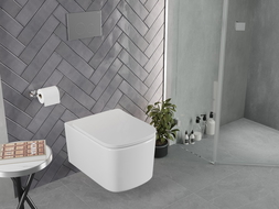 Mexen Vivo miska wc Rimless Tornado so sedadlom so systémom tichého zatvárania slim, duroplast, biely lesk - 30610200T