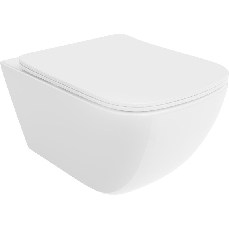 Mexen Timo misa WC Rimless Tornado s doskou pomaly sklopnou slim, duroplast, biela lesk - 30650200T