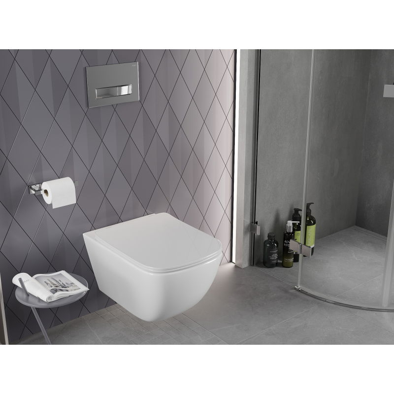 Mexen Timo WC misa Rimless Tornado so spomaľujúcou doskou slim, duroplast, biela lesk - 30650200T