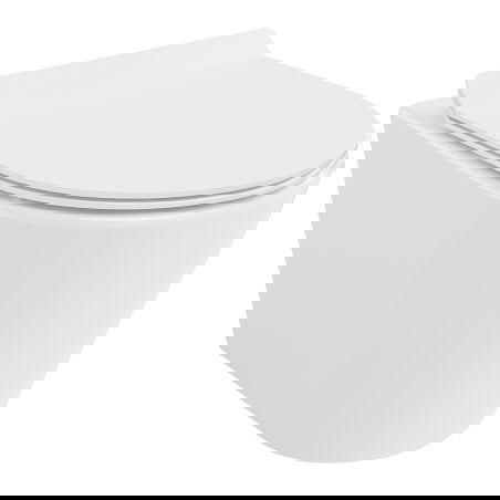 Mexen Rico WC misa Rimless Tornado so spomaľujúcim tenkým duroplastovým sedadlom, biela lesklá - 30720100T