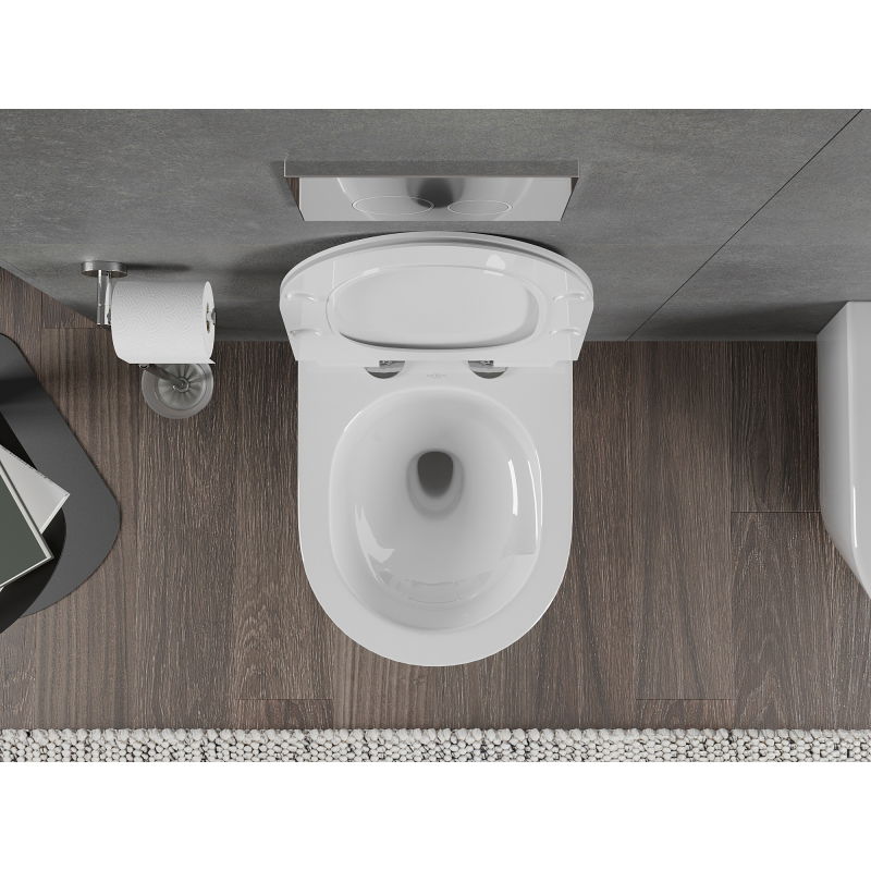 Mexen Rico WC misa Rimless Tornado so sedadlom s pomalým zatváraním slim, duroplast, biela lesklá - 30720100T