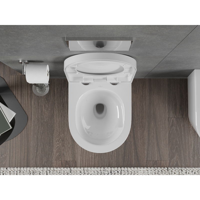 Mexen Rico miska wc Rimless Tornado s pomaly klesajúcim tvrdým sedadlom, duroplast, biely lesk - 30720200T