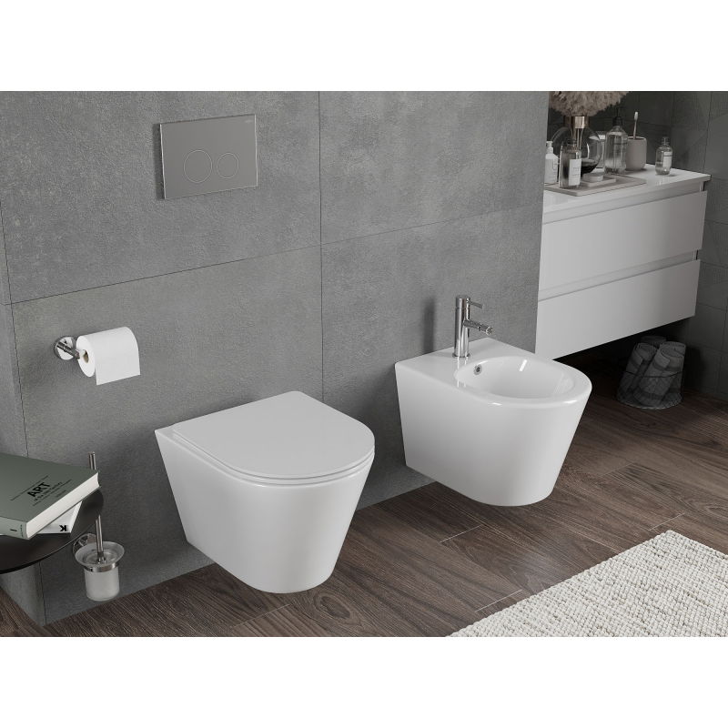 Mexen Rico WC misa Rimless Tornado, biela lesk - 3372XX00T