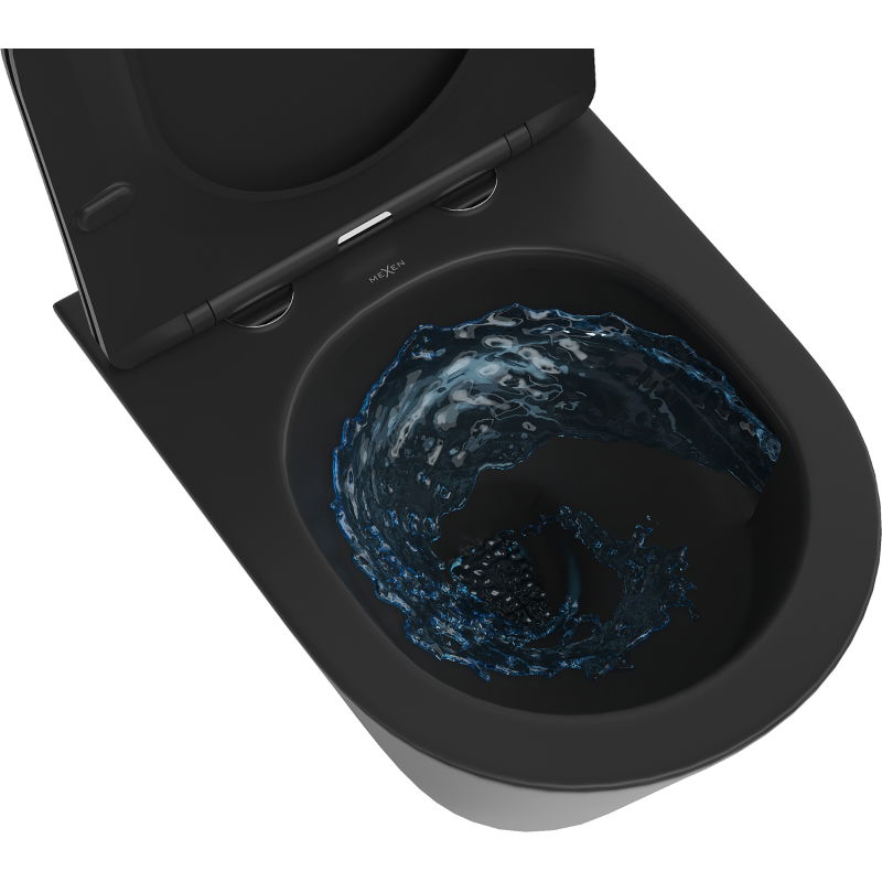 Mexen Rico WC misa Rimless Tornado s pomaly padacou doskou slim, duroplast, čierna matná - 30720185T