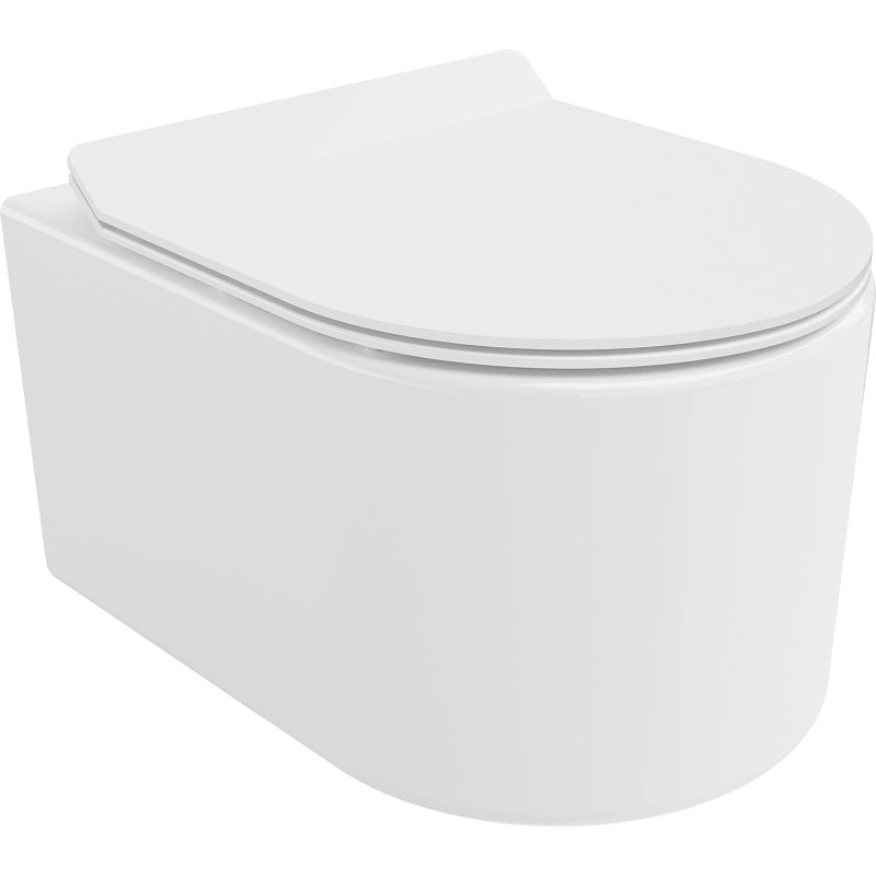 Mexen Sofia WC misa Rimless Tornado s pomaly zatvárajúcim sa sedadlom slim, duroplast, biely lesk - 30540100T
