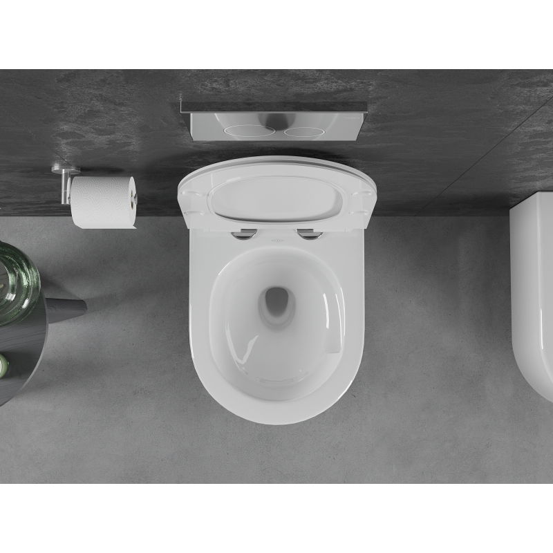Mexen Sofia WC miska Rimless Tornado s pomaly zatvárajúcim sa doskom slim, duroplast, biela lesk - 30540100T