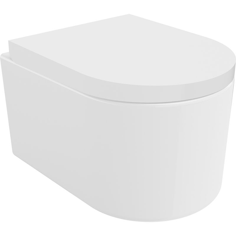 Mexen Sofia WC misa Rimless Tornado s tvrdým, pomaly sklopným sedadlom, duroplast, biely lesk - 30540200T