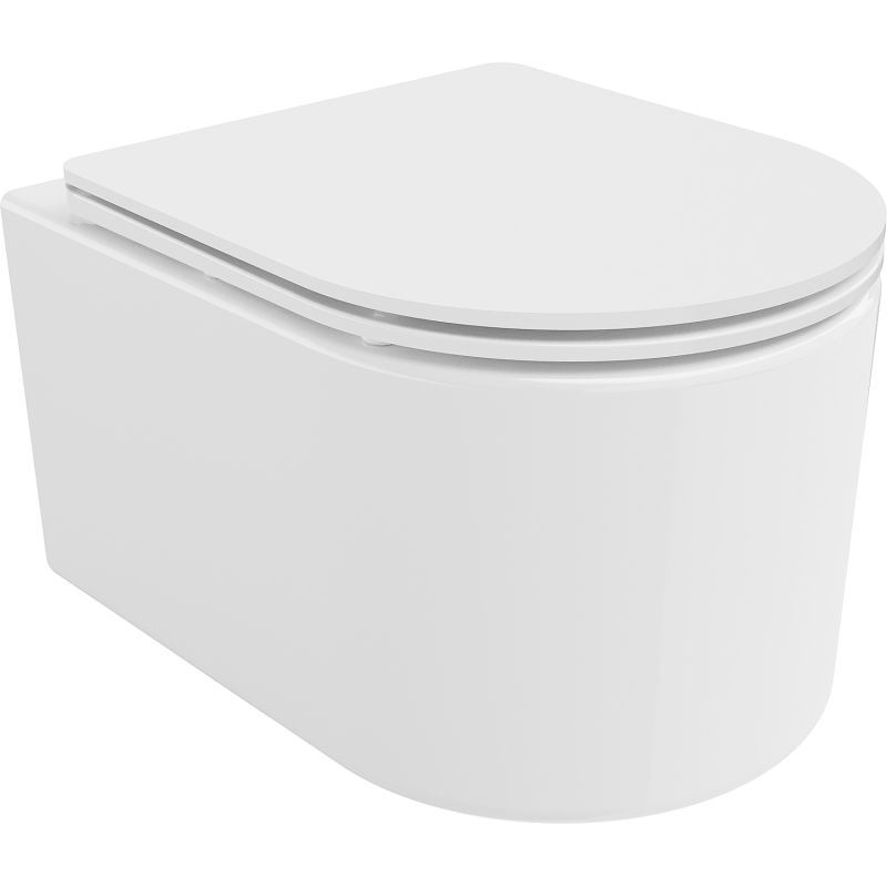 Mexen Sofia WC misa Rimless Tornado s pomaly zatváracím sedadlom slim, duroplast, biely lesk - 30540300T