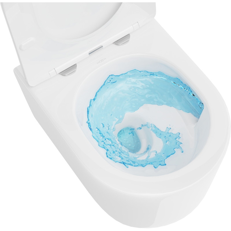 Mexen Sofia miska wc Rimless Tornado s pomaly zatváracou doskou slim, duroplast, biela lesklá - 30540400T