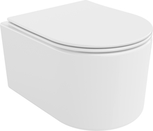 Mexen Sofia WC miska Rimless Tornado so sedadlom so spomaleným sklápacím slim, duroplast, lesklá biela - 30540400T
