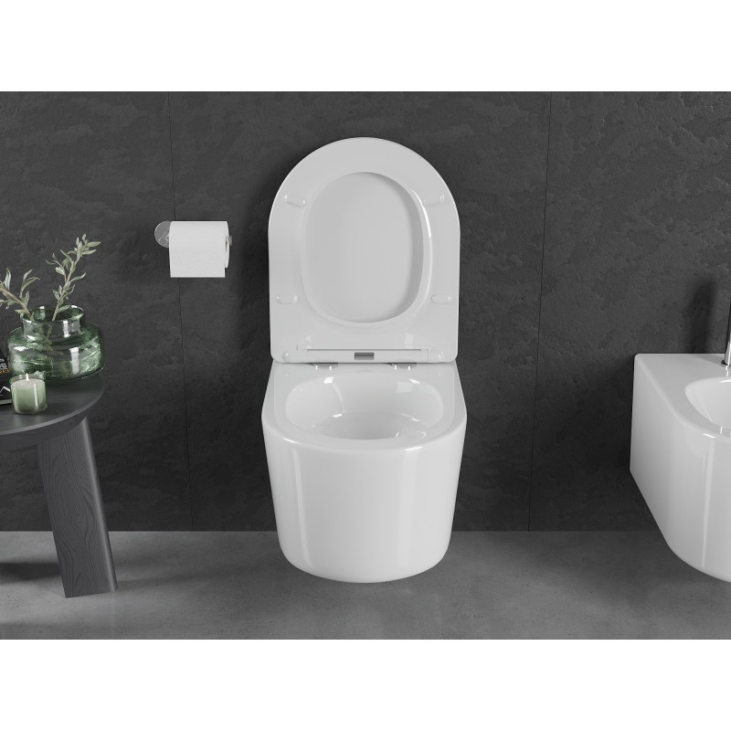 Mexen Sofia miska wc Rimless Tornado s pomaly zatváracou doskou slim, duroplast, biela lesklá - 30540400T