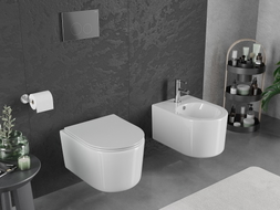 Mexen Sofia miska wc Rimless Tornado s pomaly zatváracou doskou slim, duroplast, biela lesklá - 30540400T