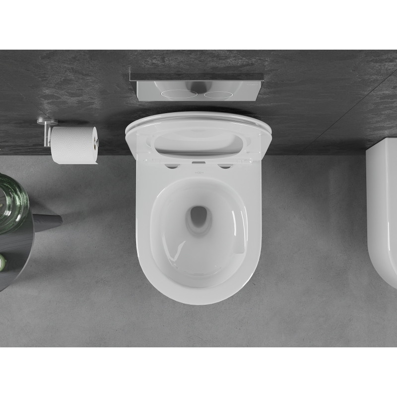 Mexen Sofia miska wc Rimless Tornado s pomaly zatváracou doskou slim, duroplast, biela lesklá - 30540400T