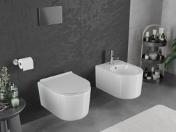 Mexen Sofia WC misa Rimless Tornado s pomaly zatvárajúcim sa tenkým sedadlom, duroplast, biela lesklá - 30540500T